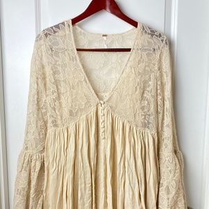 Free People Tunic Deep-v Neck SZ L